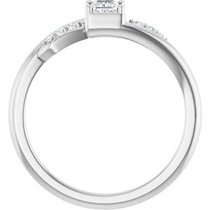 18K White Gold 3x3 mm Square Ring Mounting – image 3