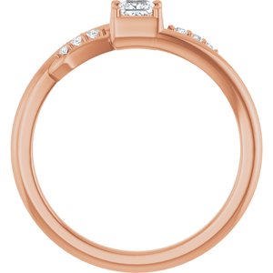 10K Rose Gold 3x3 mm Square Ring Mounting – image 3