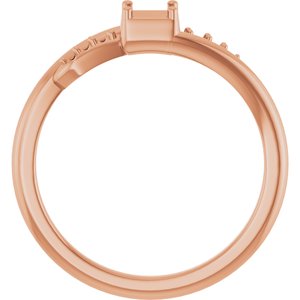 14K Rose Gold 3x3 mm Square Ring Mounting – image 4