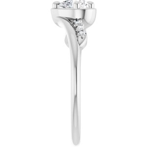 10K White Gold 5x5 mm Heart Ring Mounting – image 7