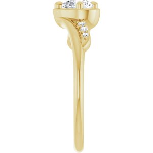 14K Yellow Gold 5x5 mm Heart Ring Mounting – image 7