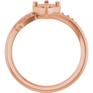 10K Rose Gold 5x5 mm Heart Ring Mounting – image 4