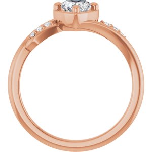 10K Rose Gold 5x5 mm Heart Ring Mounting – image 3