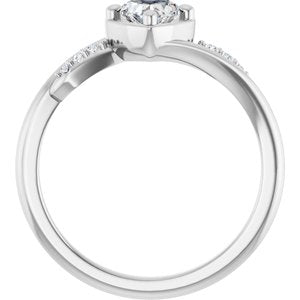18K White Gold 5x5 mm Heart Ring Mounting – image 3