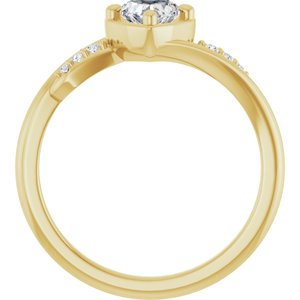 18K Yellow Gold 5x5 mm Heart Ring Mounting – image 3