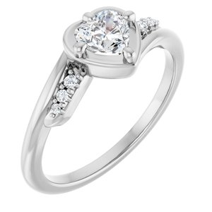 Sterling Silver 5x5 mm Heart Ring Mounting