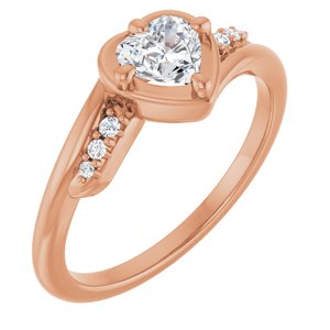 10K Rose Gold 5x5 mm Heart Ring Mounting