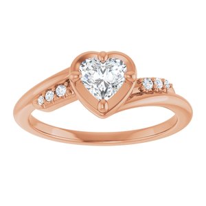 10K Rose Gold 5x5 mm Heart Ring Mounting – image 5