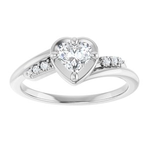 Continuum Sterling Silver 5x5 mm Heart Ring Mounting – image 5