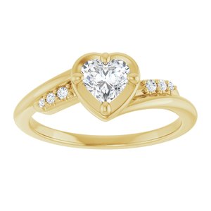 10K Yellow Gold 5x5 mm Heart Ring Mounting – image 5