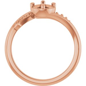 18K Rose Gold 7x5 mm Pear Ring Mounting – image 4