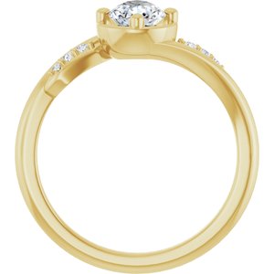 18K Yellow Gold 7x5 mm Pear Ring Mounting – image 3