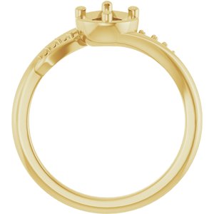 18K Yellow Gold 7x5 mm Pear Ring Mounting – image 4