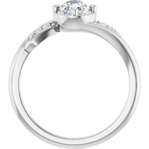 14K White Gold 7x5 mm Pear Ring Mounting – image 3
