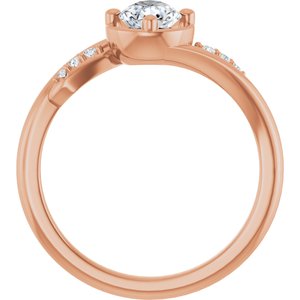 18K Rose Gold 7x5 mm Pear Ring Mounting – image 3