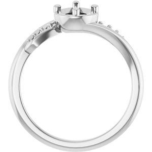 14K X1 White Gold 7x5 mm Pear Ring Mounting – image 4