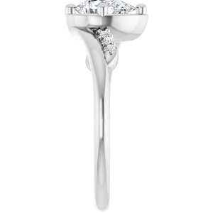 10K White Gold 7x5 mm Pear Ring Mounting – image 7