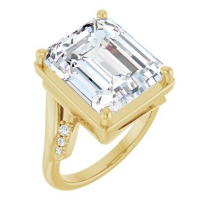 14K Yellow Gold 13x11 mm Emerald Ring Mounting
