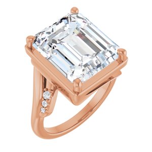 10K Rose Gold 13x11 mm Emerald Ring Mounting