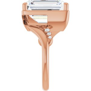 10K Rose Gold 13x11 mm Emerald Ring Mounting – image 7