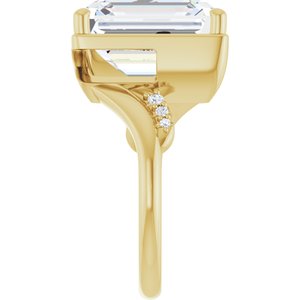 14K Yellow Gold 13x11 mm Emerald Ring Mounting – image 7