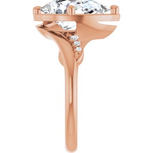 14K Rose Gold 12x8 mm Pear Ring Mounting – image 7