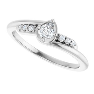 10K White Gold 4x3 mm Pear Ring Mounting – image 8