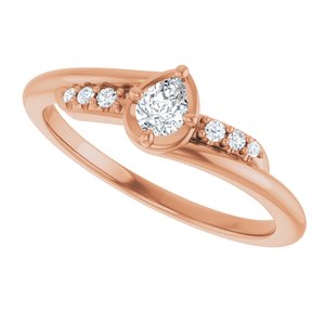 14K Rose Gold 4x3 mm Pear Ring Mounting – image 8