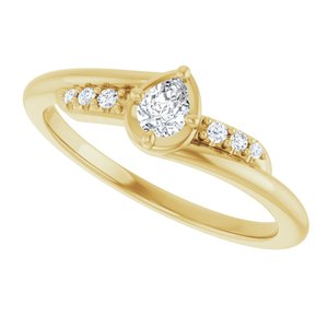 14K Yellow Gold 4x3 mm Pear Ring Mounting – image 8