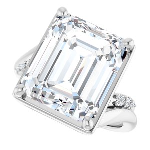 Platinum 13x11 mm Emerald Ring Mounting – image 8