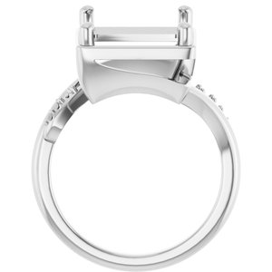 Platinum 13x11 mm Emerald Ring Mounting – image 4