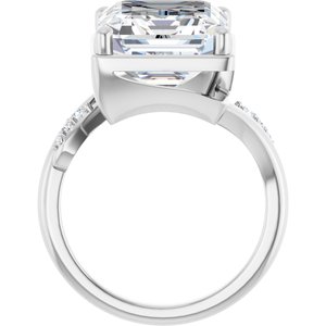 Platinum 13x11 mm Emerald Ring Mounting – image 3