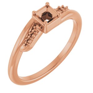 10K Rose Gold 3x3 mm Square Ring Mounting – image 2