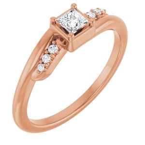 10K Rose Gold 3x3 mm Square Ring Mounting