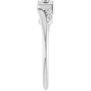 14K X1 White Gold 3x3 mm Square Ring Mounting – image 7