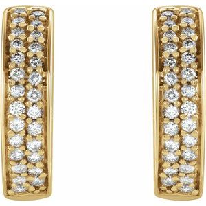 14K Yellow Gold 1/3 CTW Natural Diamond 14 mm Hoop Earrings – image 2