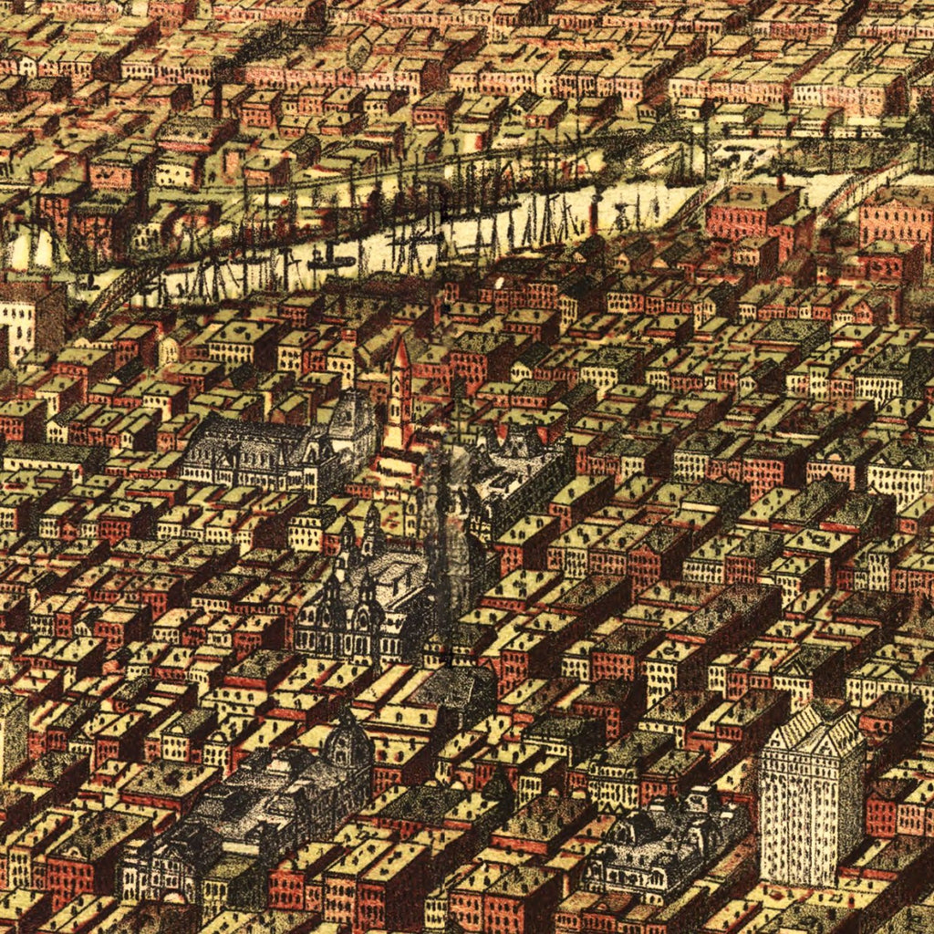 Vintage Map of Chicago, Illinois 1892