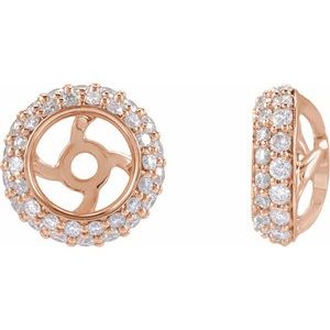 14K Rose Gold 1/3 CTW Lab-Grown Diamond Earring Jackets