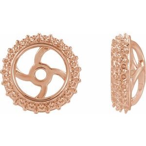 14K Rose Gold 5 mm Earring Jacket Mounting