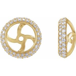 14K Yellow Gold 1/2 CTW Natural Diamond Earrings Jackets