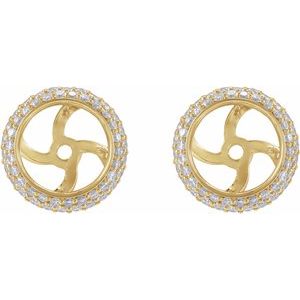 14K Yellow Gold 1/2 CTW Natural Diamond Earrings Jackets – image 2