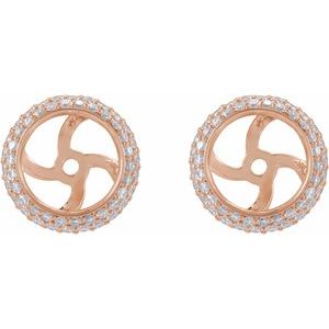 14K Rose Gold 1/2 CTW Natural Diamond Earrings Jackets – image 2