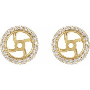 14K Yellow Gold 3/8 CTW Natural Diamond Earrings Jackets – image 2