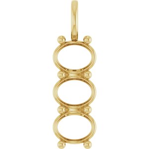 10K Yellow Gold 9x7 mm Oval Pendant Mounting – image 2