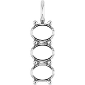 10K White Gold 9x7 mm Oval Pendant Mounting – image 2