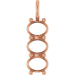 18K Rose Gold 9x7 mm Oval Pendant Mounting – image 2