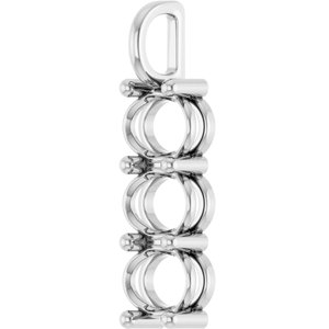 14K White Gold 9x7 mm Oval Pendant Mounting – image 4