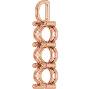 18K Rose Gold 9x7 mm Oval Pendant Mounting – image 4
