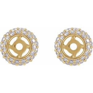 14K Yellow Gold 1/4 CTW Natural Diamond Earrings Jackets – image 2