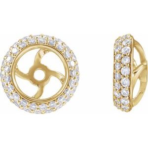 14K Yellow Gold 3/8 CTW Natural Diamond Earrings Jackets